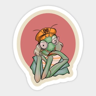 Hipster Mantis Sticker